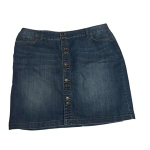 INC International Concepts Blue Denim Mini Skirt